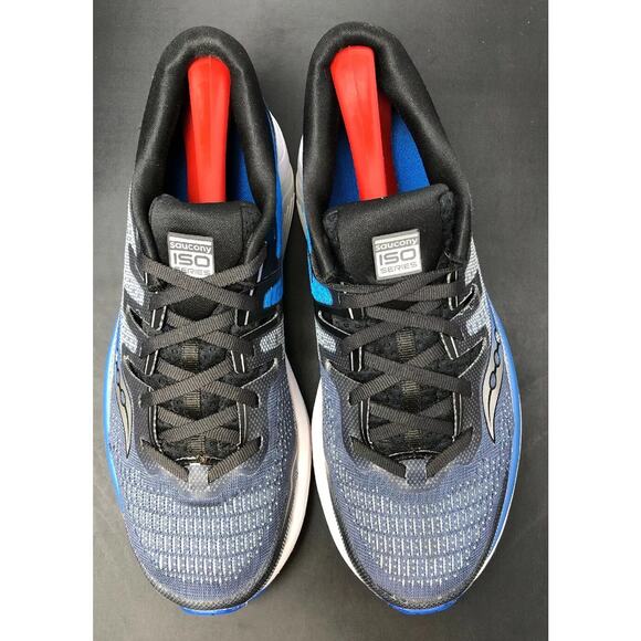 Saucony Guide ISO 2 Running Gym Shoes Sneakers Blue Silver Mens 8 Fast Ship - Picture 9 of 11